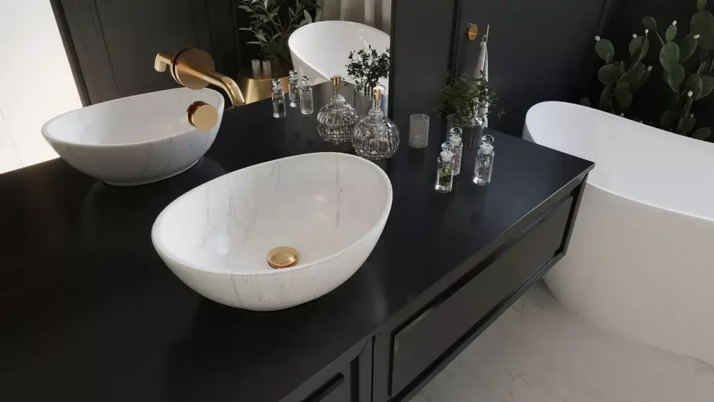 Kamienna umywalka nablatowa kelud